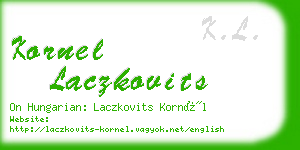 kornel laczkovits business card